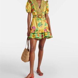 NWT Farm Rio Delicate Fruit Garden Yellow Minidress Small